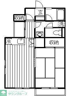 オレンジファーム(1LDK/2階)の間取り写真