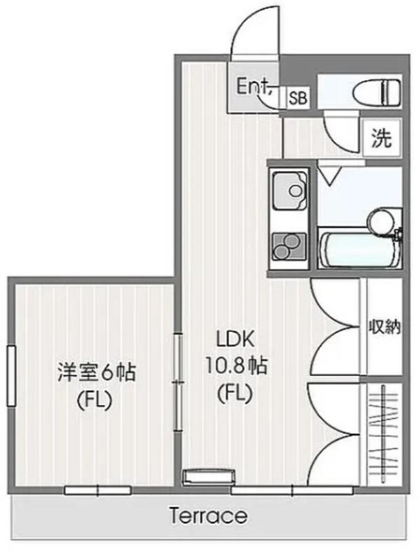 ソレイユ橋本(1LDK/2階)の間取り写真
