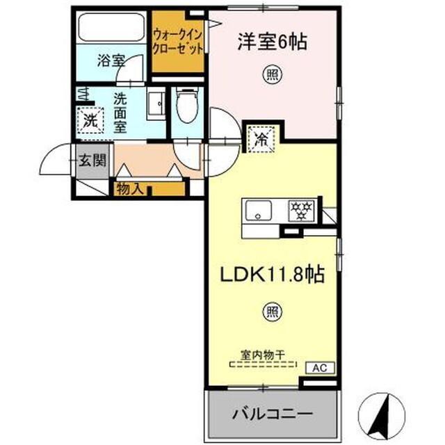 FLORE(1LDK/3階)の間取り写真