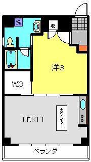 クレストK2(1LDK/5階)の間取り写真