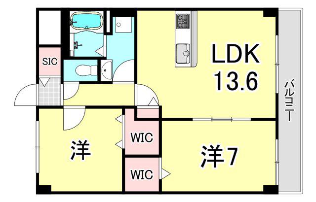 GROOVE上甲子園(2LDK/3階)の間取り写真