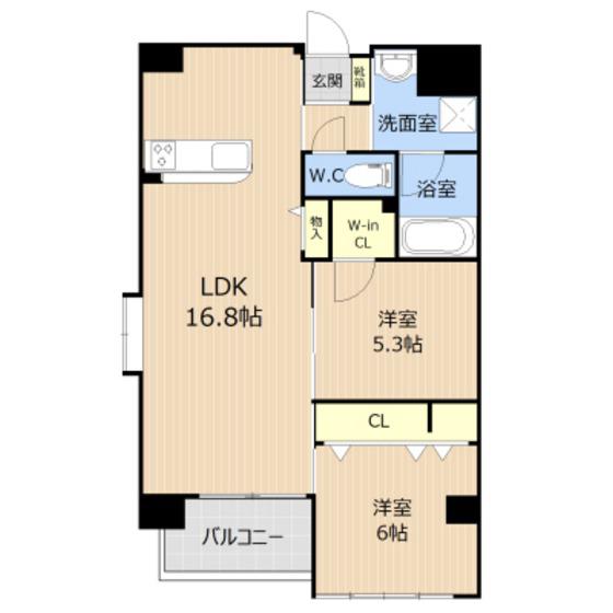 GLC新大江(2LDK/2階)の間取り写真