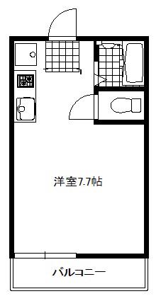 プランドゥール玖番館(1K/3階)の間取り写真