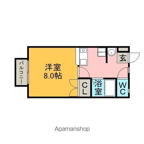 アイリス東新(1K/1階)の間取り写真