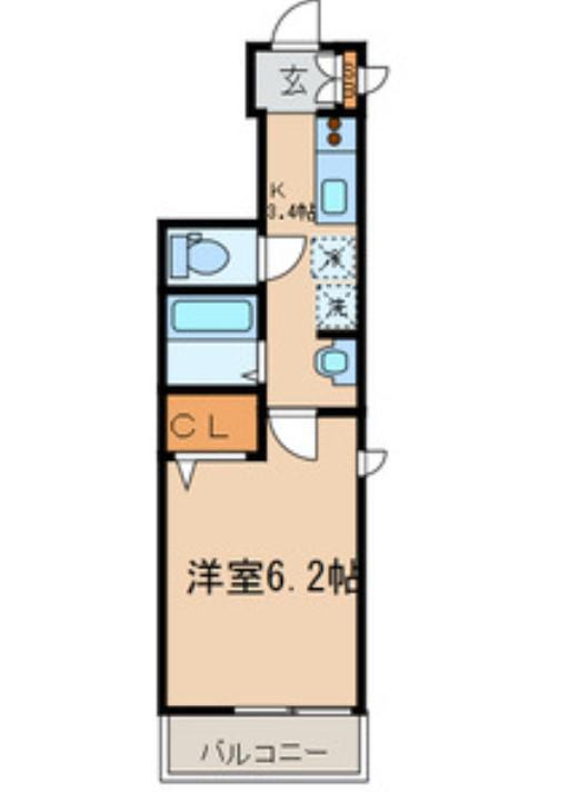 シエラハウス(1K/2階)の間取り写真