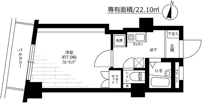 ステージファースト大塚(1K/3階)の間取り写真