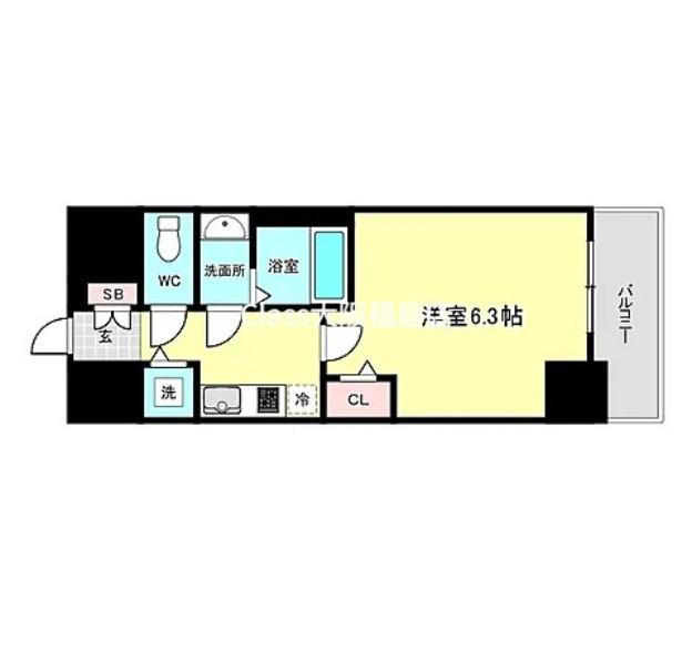 プレサンス大阪ゲートシティ(1K/5階)の間取り写真