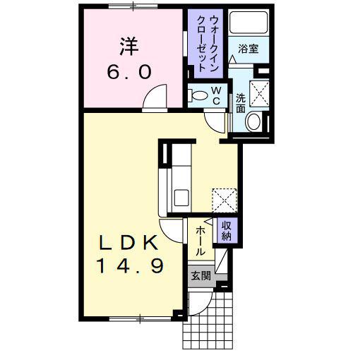 AIRYCOURT(1LDK/1階)の間取り写真