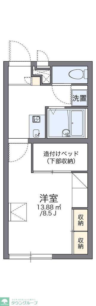 レオパレスリーベンII(1K/1階)の間取り写真