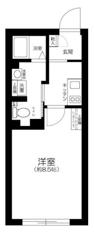 ライブフラット蔵前(1K/4階)の間取り写真