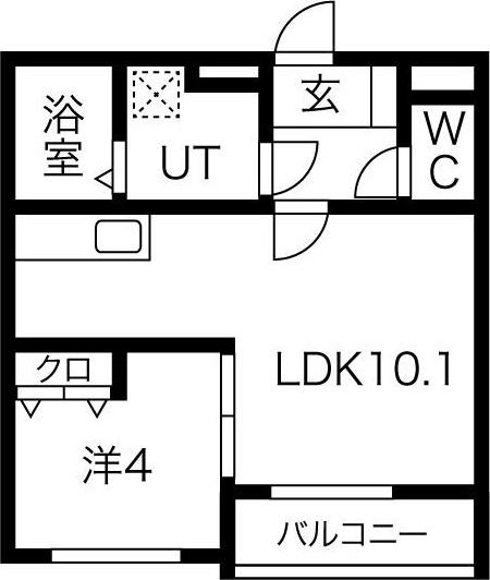 EIJU 吹田(1LDK/1階)の間取り写真