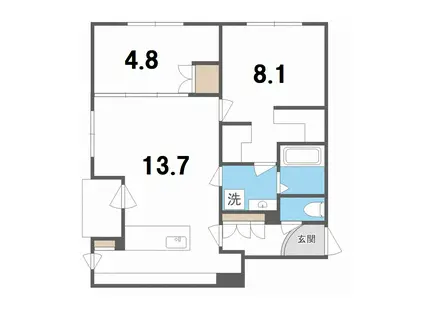 COMSAP新札幌II(2LDK/2階)の間取り写真