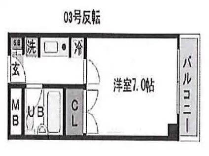 リバティハイツ(1K/1階)の間取り写真