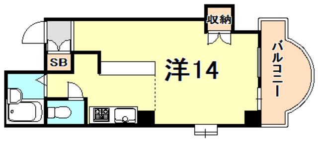 ダフネ二番館(ワンルーム/3階)の間取り写真