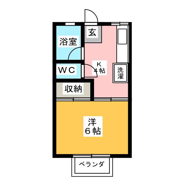 マイルーム(1K/2階)の間取り写真