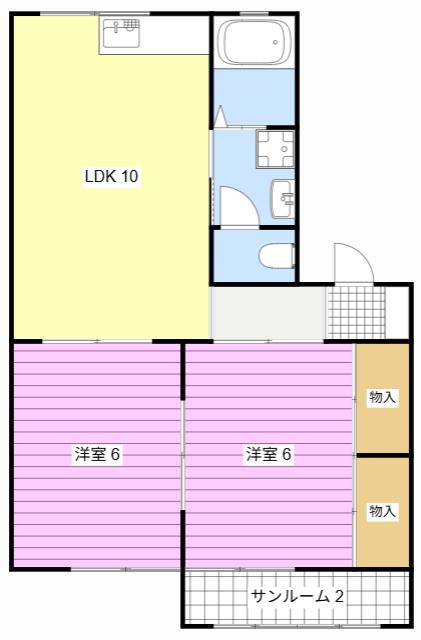 フォーラム丸塚II(2LDK/2階)の間取り写真