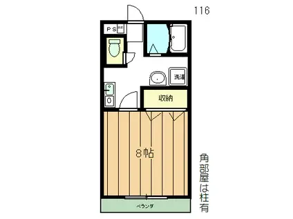 プレジール坂倉II(1K/3階)の間取り写真
