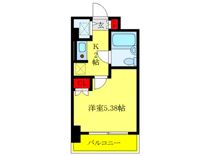 R FIELDS KAWAGUCHI(1K/4階)の間取り写真