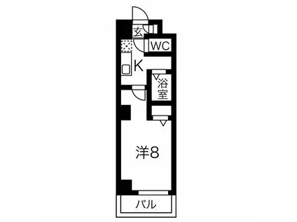 YMC葵(1K/2階)の間取り写真