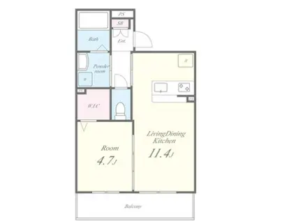 グランパシフィック長瀬スクエア(1LDK/3階)の間取り写真