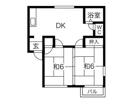 コーポカルテット(2DK/2階)の間取り写真