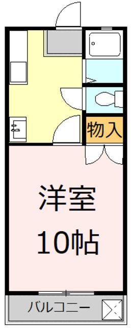 モジュール(1K/2階)の間取り写真