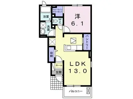 ソレイユフィールドIII(1LDK/1階)の間取り写真