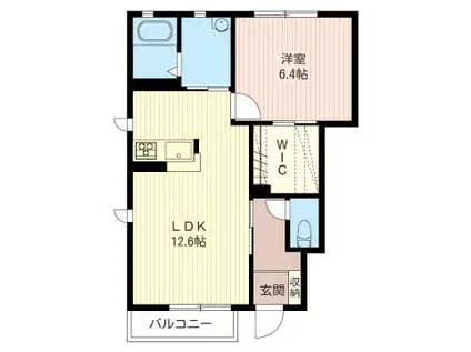 シャンブル(1LDK/1階)の間取り写真