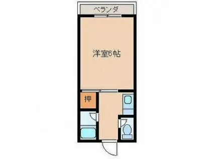 ヴィブレ(1K/2階)の間取り写真