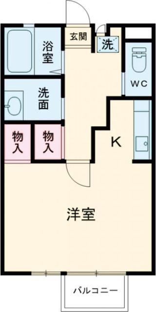 コーポカメリア(1K/2階)の間取り写真