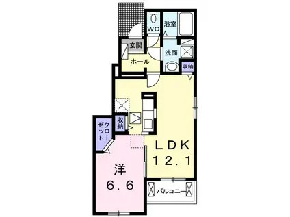 メゾン・ド・アマリリオII(1LDK/1階)の間取り写真