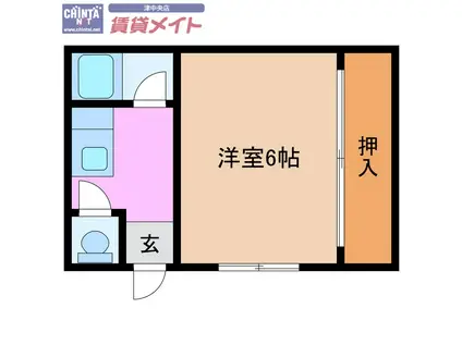 ウルドミール江戸橋(1K/2階)の間取り写真