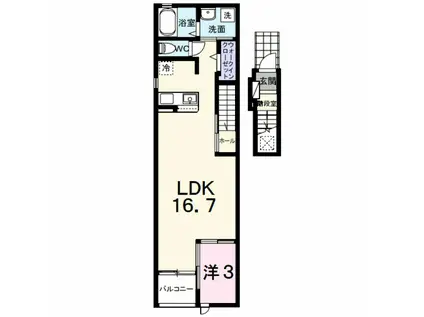 ONOTO仮(1LDK/2階)の間取り写真