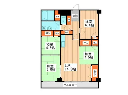 サンシティ(4LDK/9階)の間取り写真