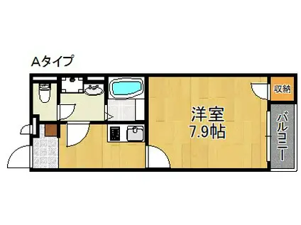 クレイノHIROPALACEIII(1K/2階)の間取り写真