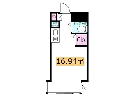 ウインズ落合(ワンルーム/4階)の間取り写真