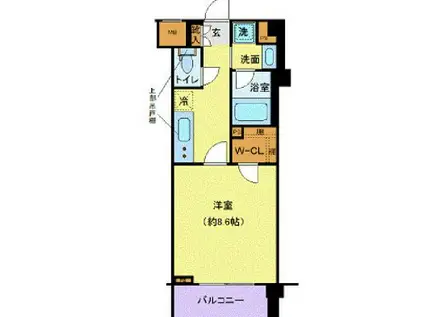 ガリシア新宿ウエスト(1K/2階)の間取り写真