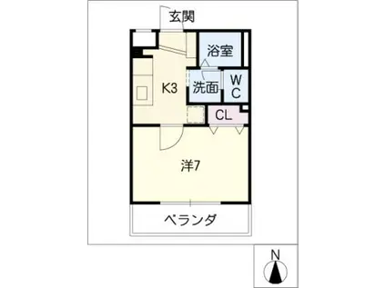 ミネルバ(1K/3階)の間取り写真