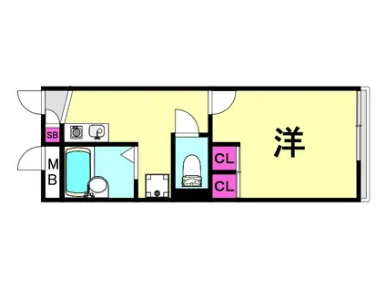 レオパレスパッシィオーネ(1K/1階)の間取り写真