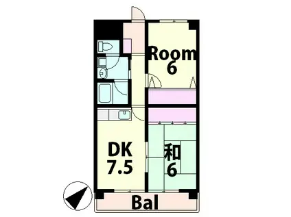 プリミエ貴生川(2DK/2階)の間取り写真