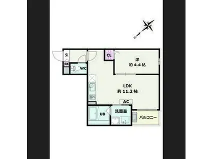 JACK MATSUNOKI I(1LDK/1階)の間取り写真