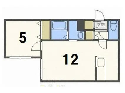 クラリス菊水II(1LDK/1階)の間取り写真