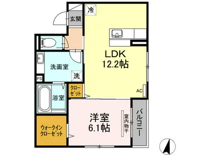 ダンホームA(1LDK/2階)の間取り写真