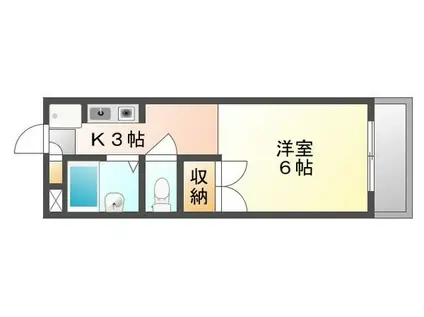 ピアサンライズ A棟(1K/1階)の間取り写真