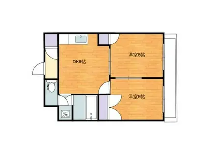 笹山マンション(2DK/7階)の間取り写真