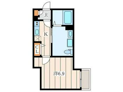 ベイルーム茅ヶ崎(1K/1階)の間取り写真