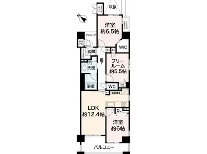 ワコーレ新長田駅前エスプライム(2SLDK/3階)の間取り写真