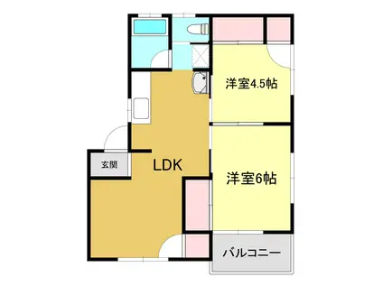 サンコーポかぶらき 新川(2LDK/2階)の間取り写真