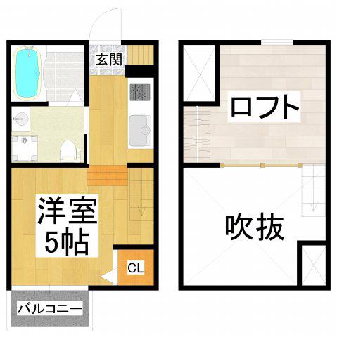 AVENIR(1K/1階)の間取り写真