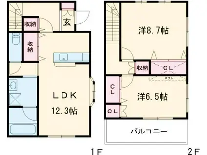 クレマチスの家A(2LDK/1階)の間取り写真
